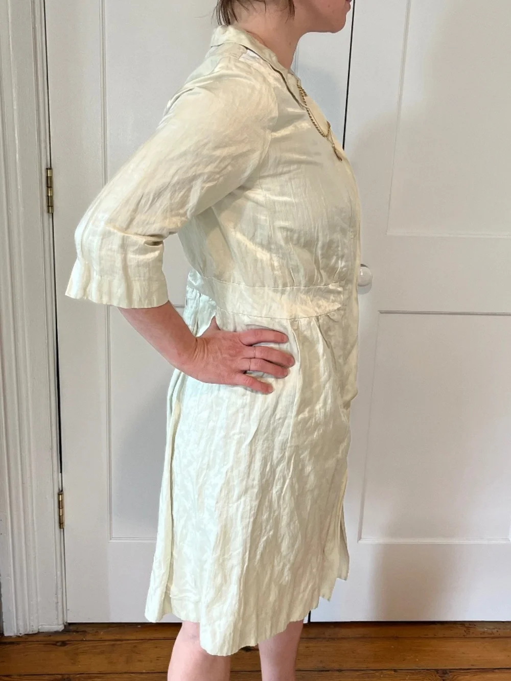 Eileen Fisher crushed silk tunic in ivory - Picture 3 of 4